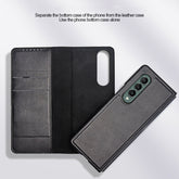 Split Type Horizontal Flip Foldable Leather Case with Holder & Card Slots & Wallet